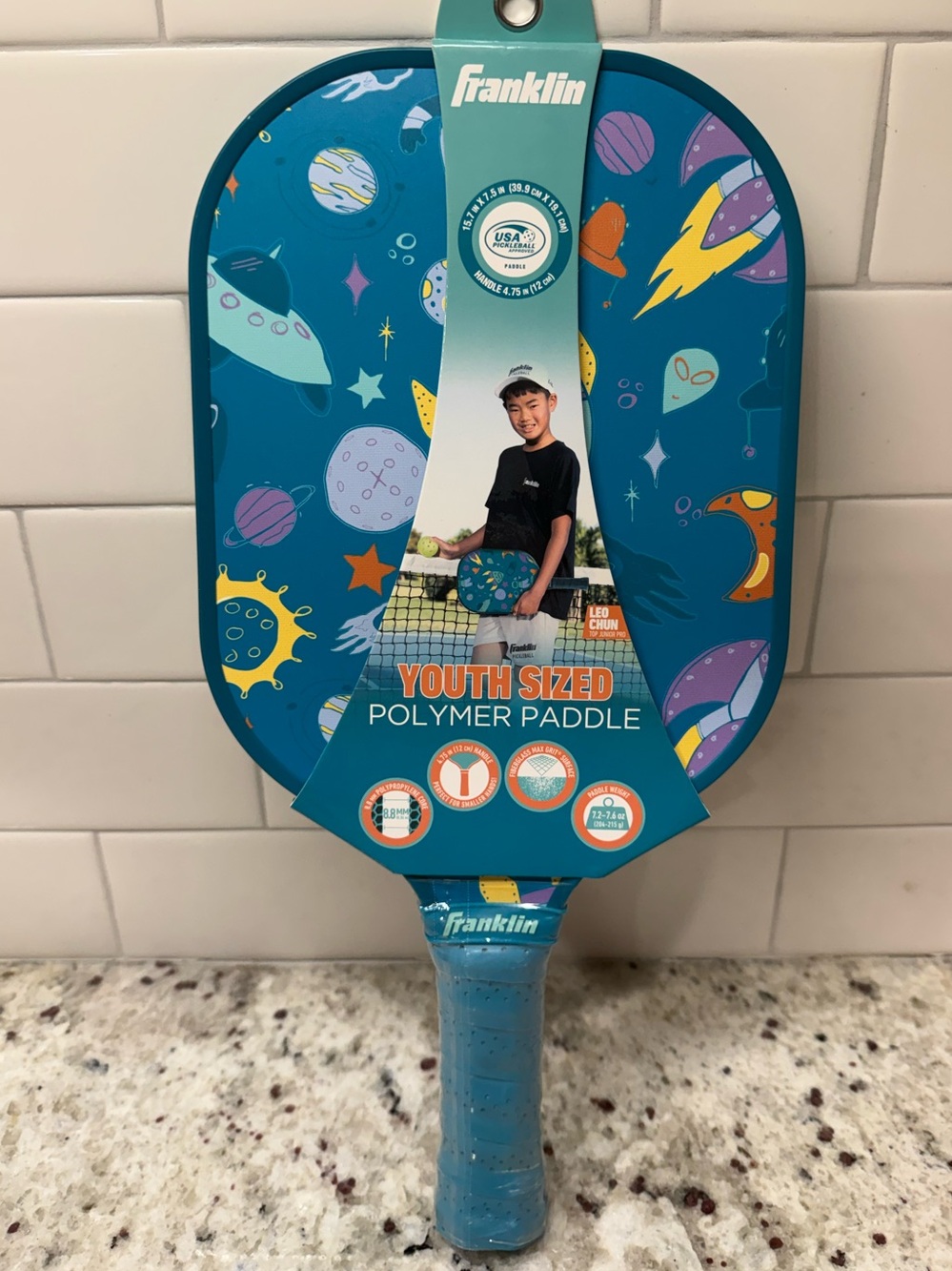 Franklin Youth Sized Polymer Paddle - Teal Space Print NWT